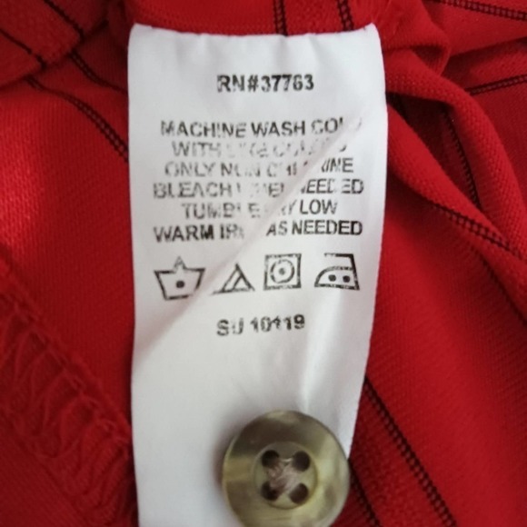 🎈4 FOR $20 Pro Player Golf Polo Shirt Red Striped Lightweight Relaxed FitL - Picture 6 of 6